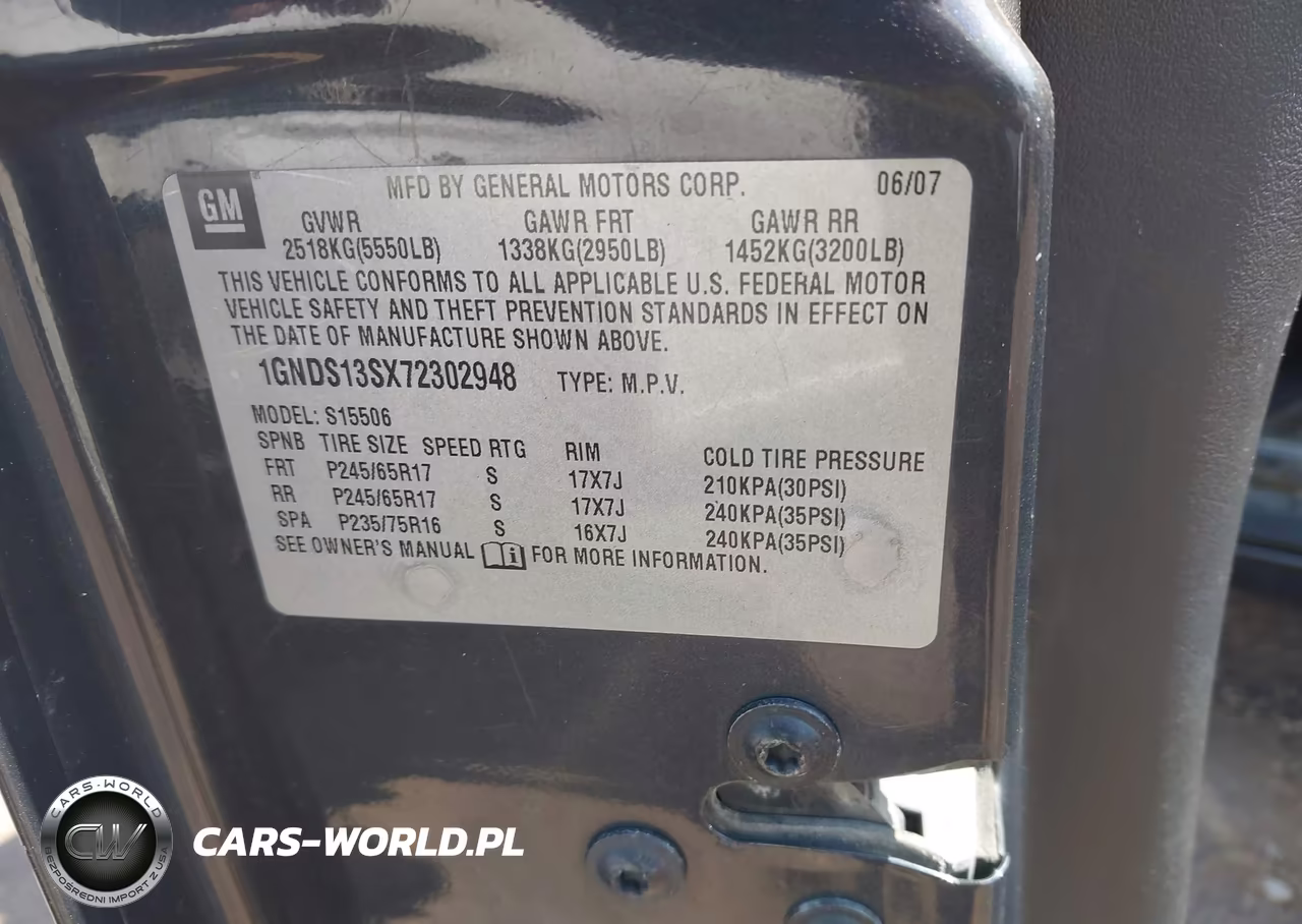 2007 Chevrolet Trailblazer Lt VIN:1GNDS13SX72302948 - 9