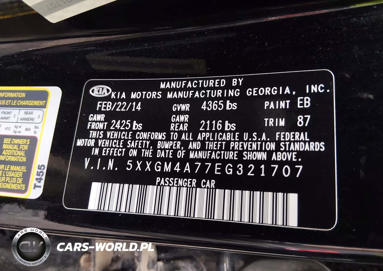 2014 Kia Optima Lx VIN:5XXGM4A77EG321707 - 9