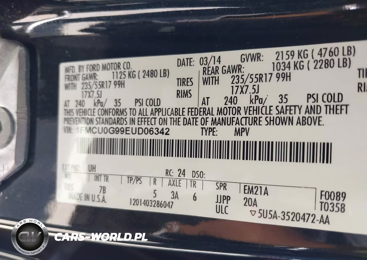 2014 Ford Escape Se VIN:1FMCU0G99EUD06342 - 9