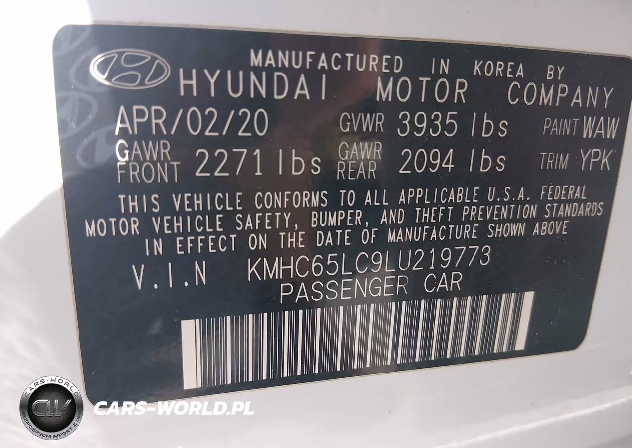 2020 Hyundai Ioniq Hybrid Blue VIN:KMHC65LC9LU219773 - 9