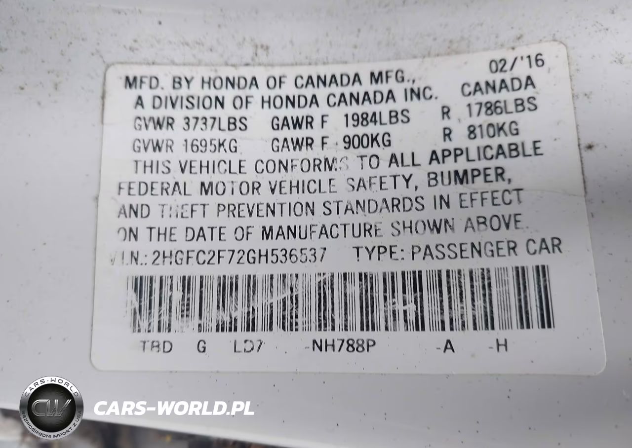 2016 Honda Civic Ex VIN:2HGFC2F72GH536537 - 9