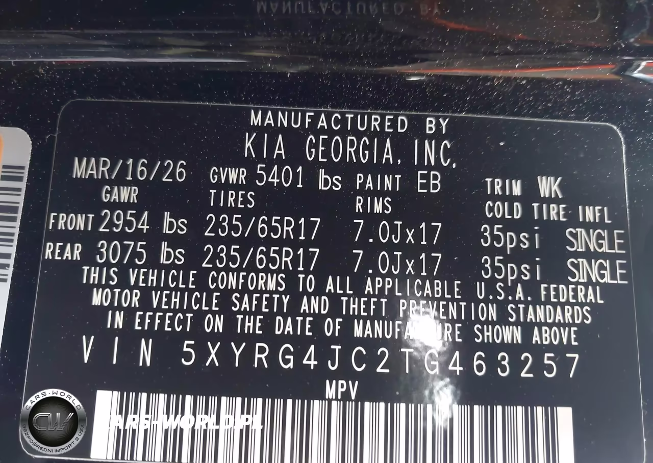 2026 Kia Sorento Lx VIN:5XYRG4JC2TG463257 - 9