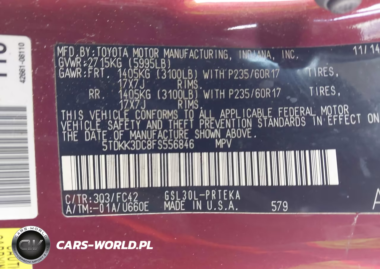 2015 Toyota Sienna Le 8 Passenger VIN:5TDKK3DC8FS556846 - 9