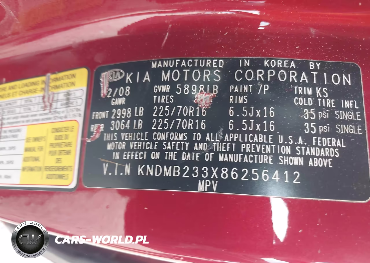 2008 Kia Sedona Lx VIN:KNDMB233X86256412 - 9