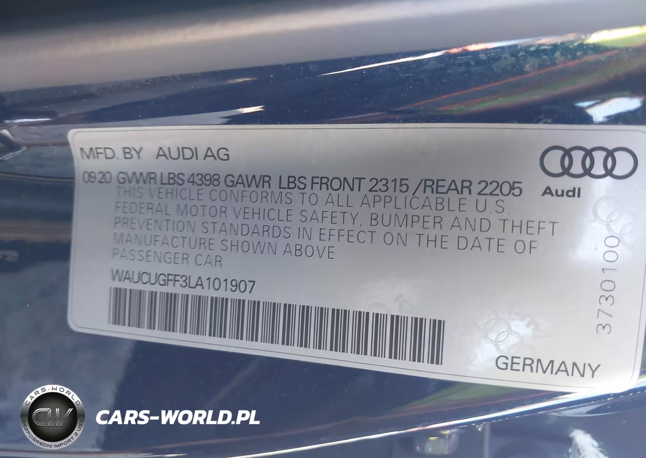 2020 Audi A3 Premium Plus 40 Tfsi Front-Wheel Drive S Tronic VIN:WAUCUGFF3LA101907 - 9