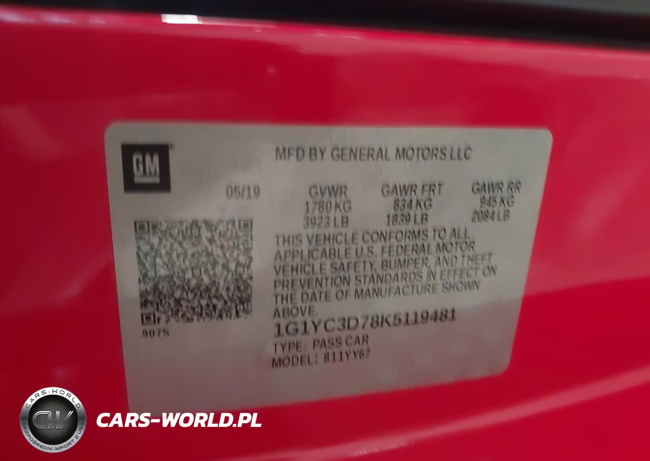 2019 Chevrolet Corvette Stingray VIN:1G1YC3D78K5119481 - 9