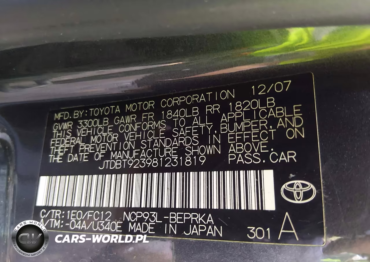 2008 Toyota Yaris VIN:JTDBT923981231819 - 9
