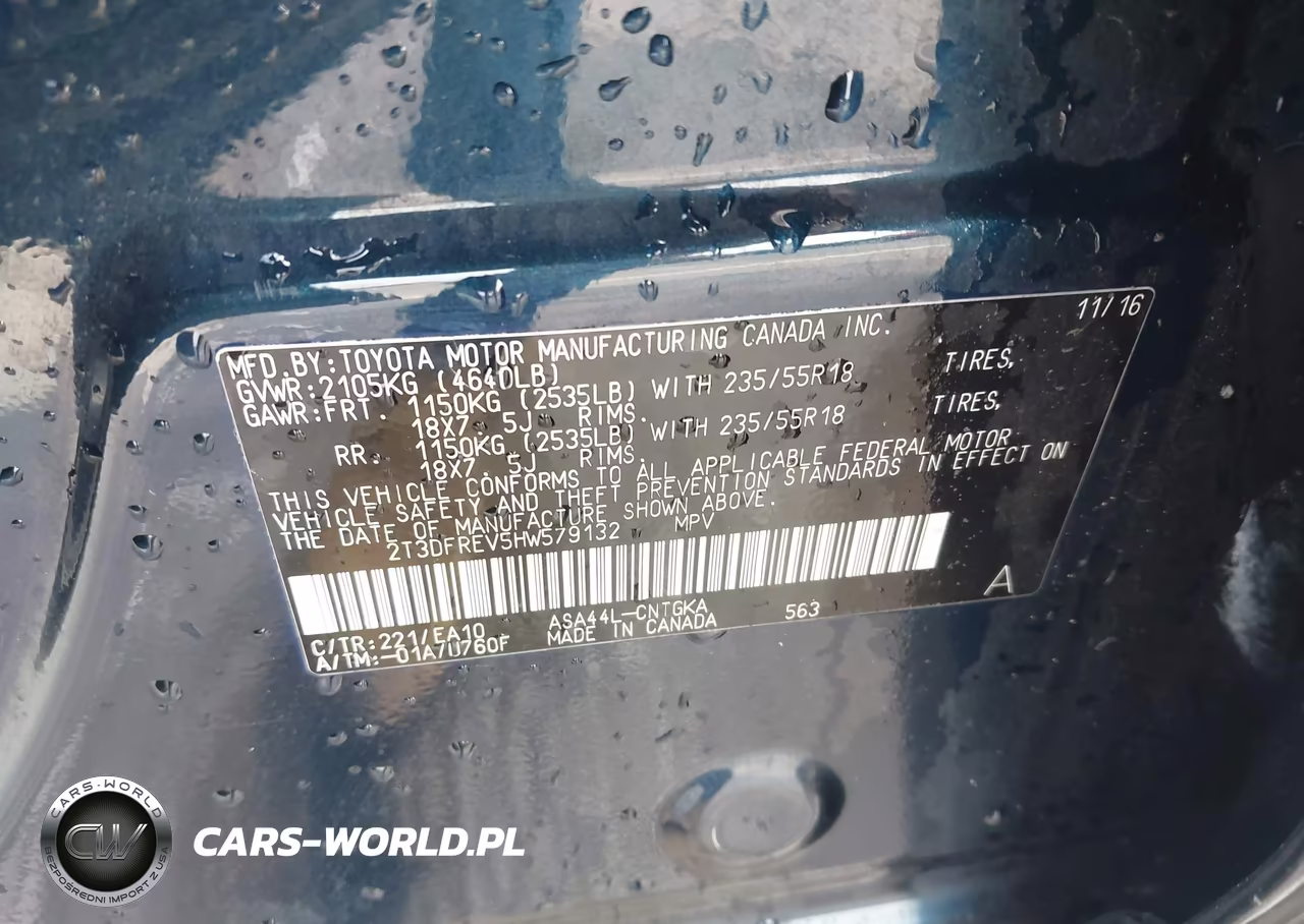 2017 Toyota Rav4 Limited VIN:2T3DFREV5HW579132 - 9