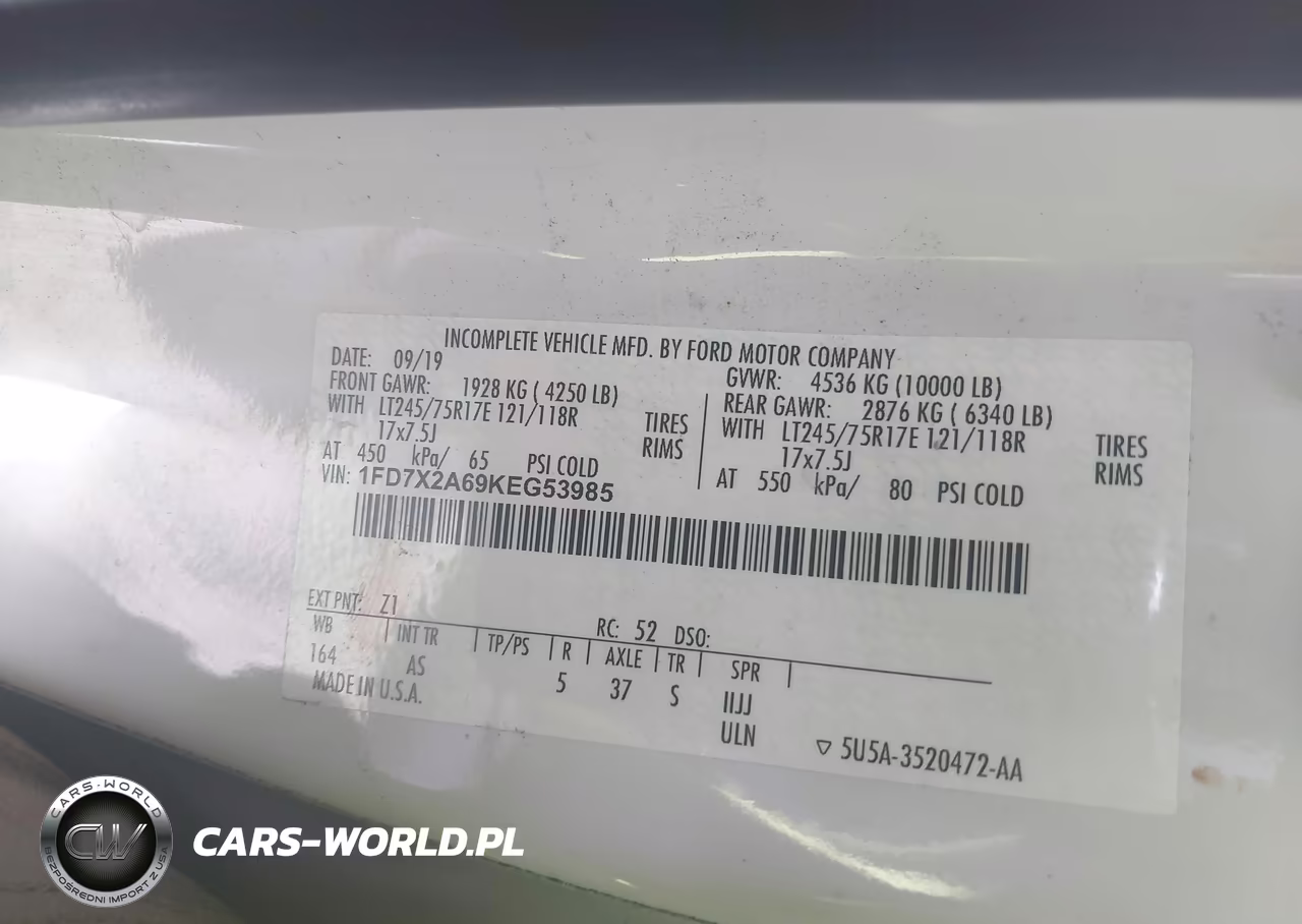 2019 Ford F-250 Xl VIN:1FD7X2A69KEG53985 - 9