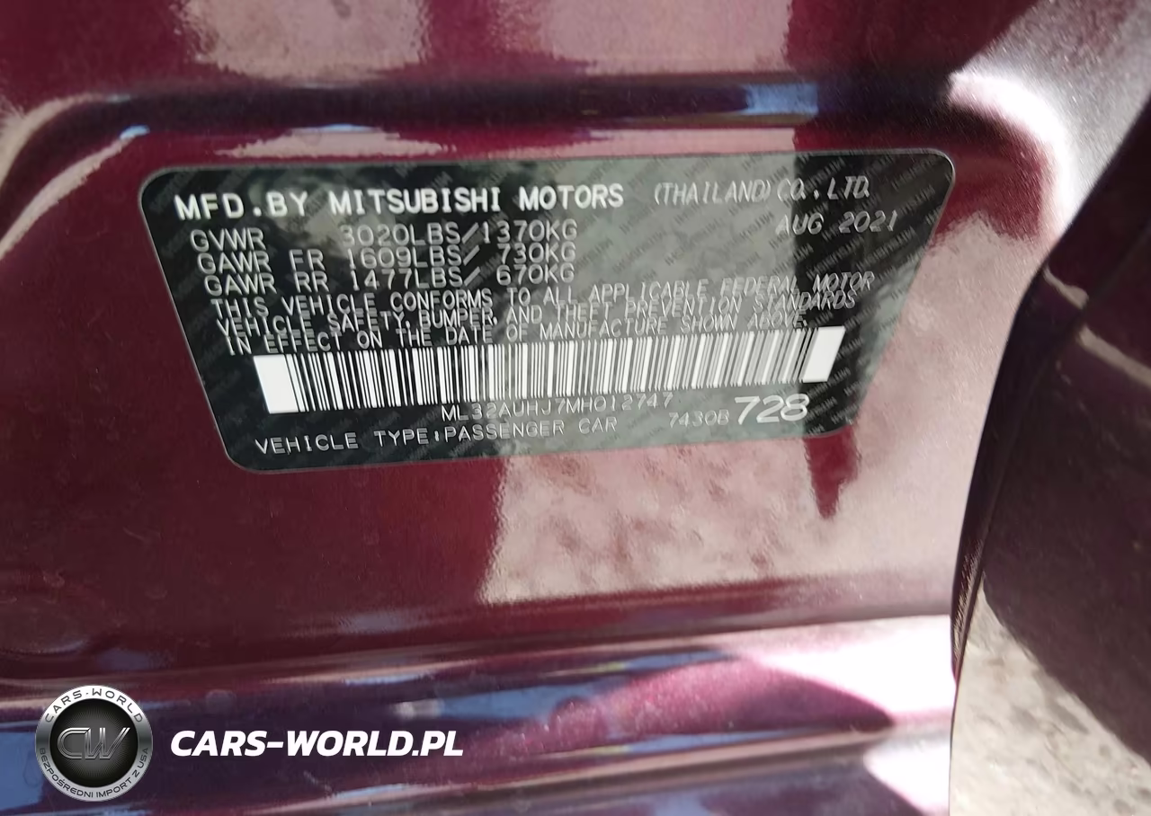 2021 Mitsubishi Mirage Carbonite Edition-Es-Le VIN:ML32AUHJ7MH012747 - 9