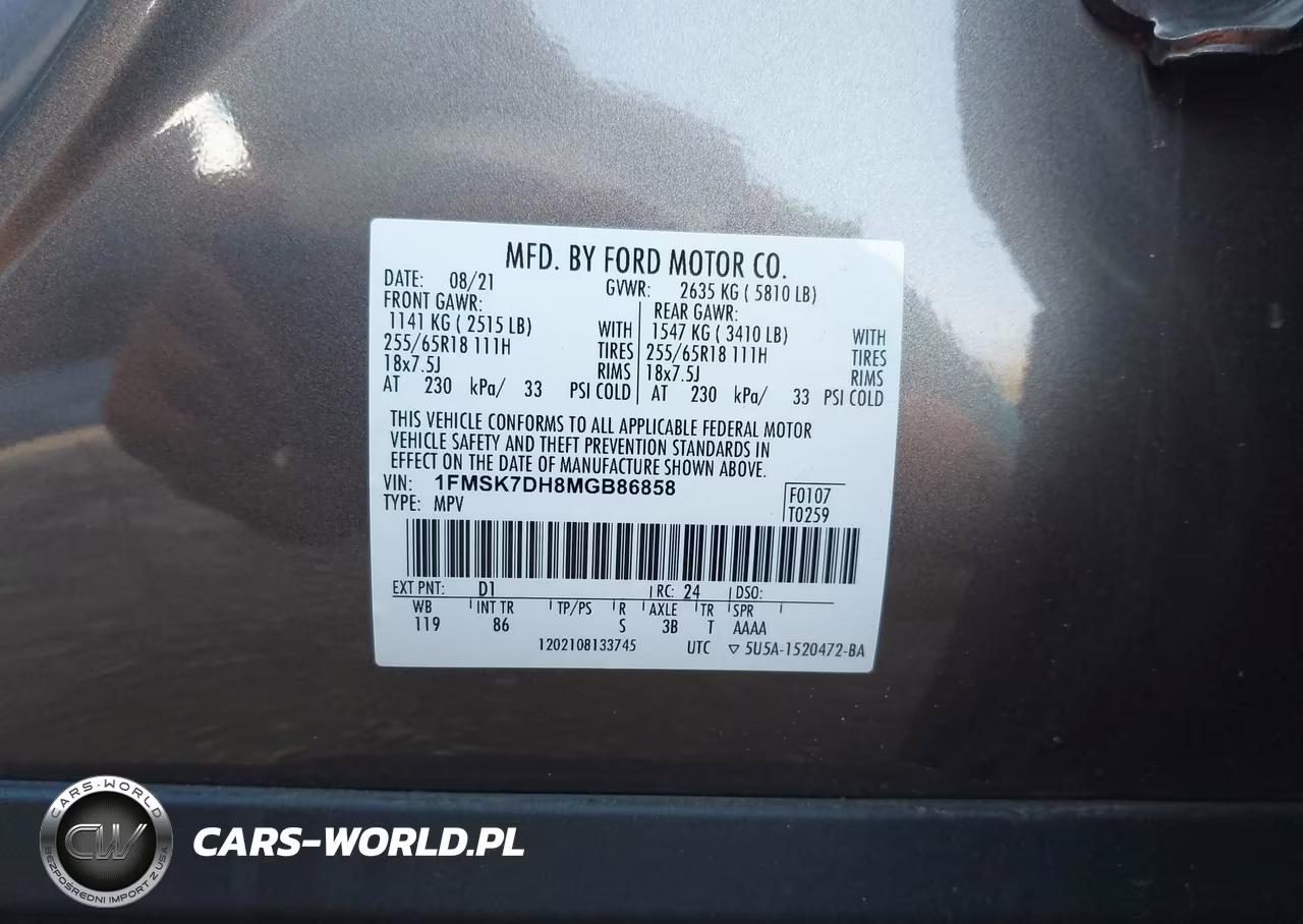 2021 Ford Explorer Xlt VIN:1FMSK7DH8MGB86858 - 9