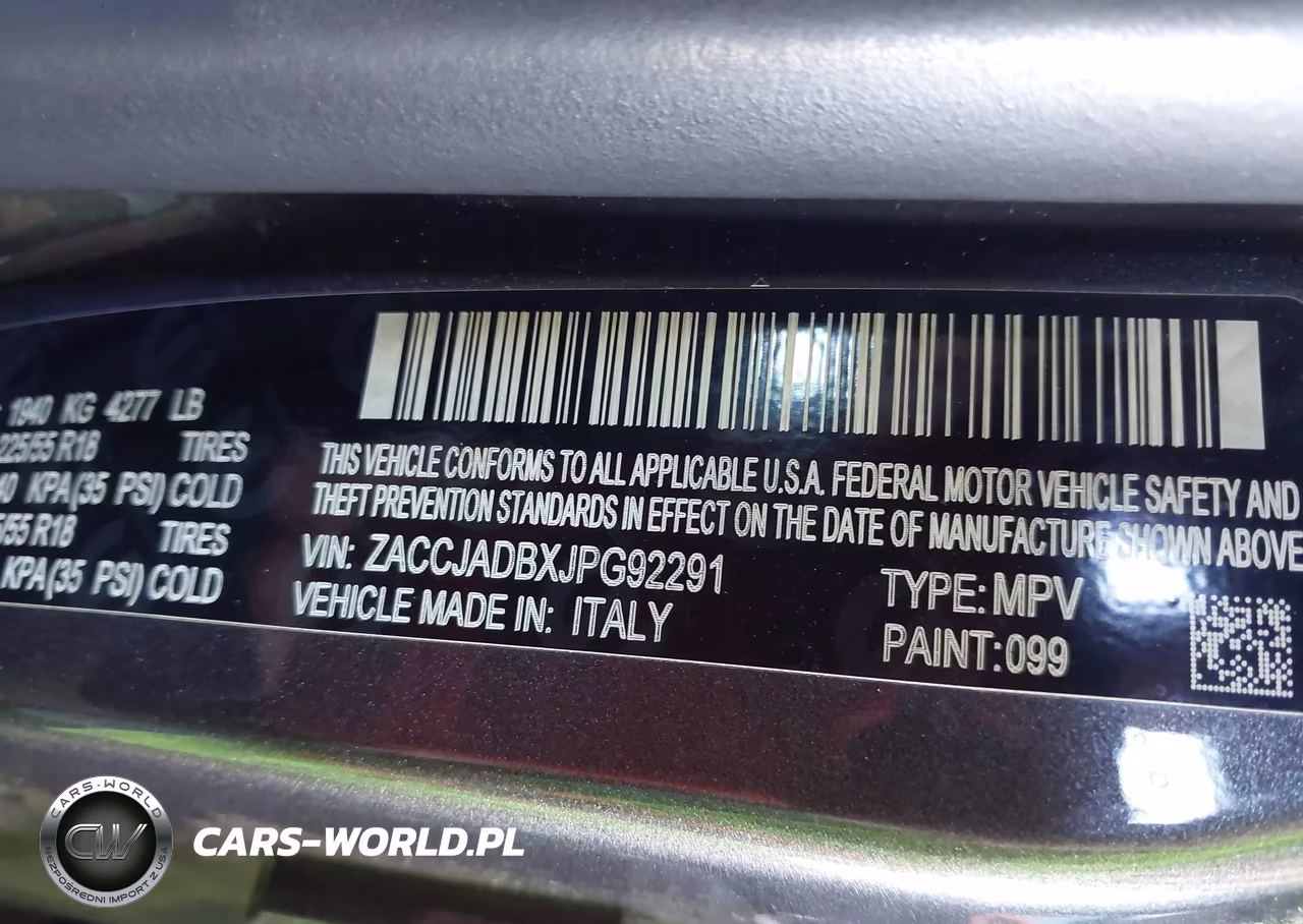 2018 Jeep Renegade Limited Fwd VIN:ZACCJADBXJPG92291 - 9