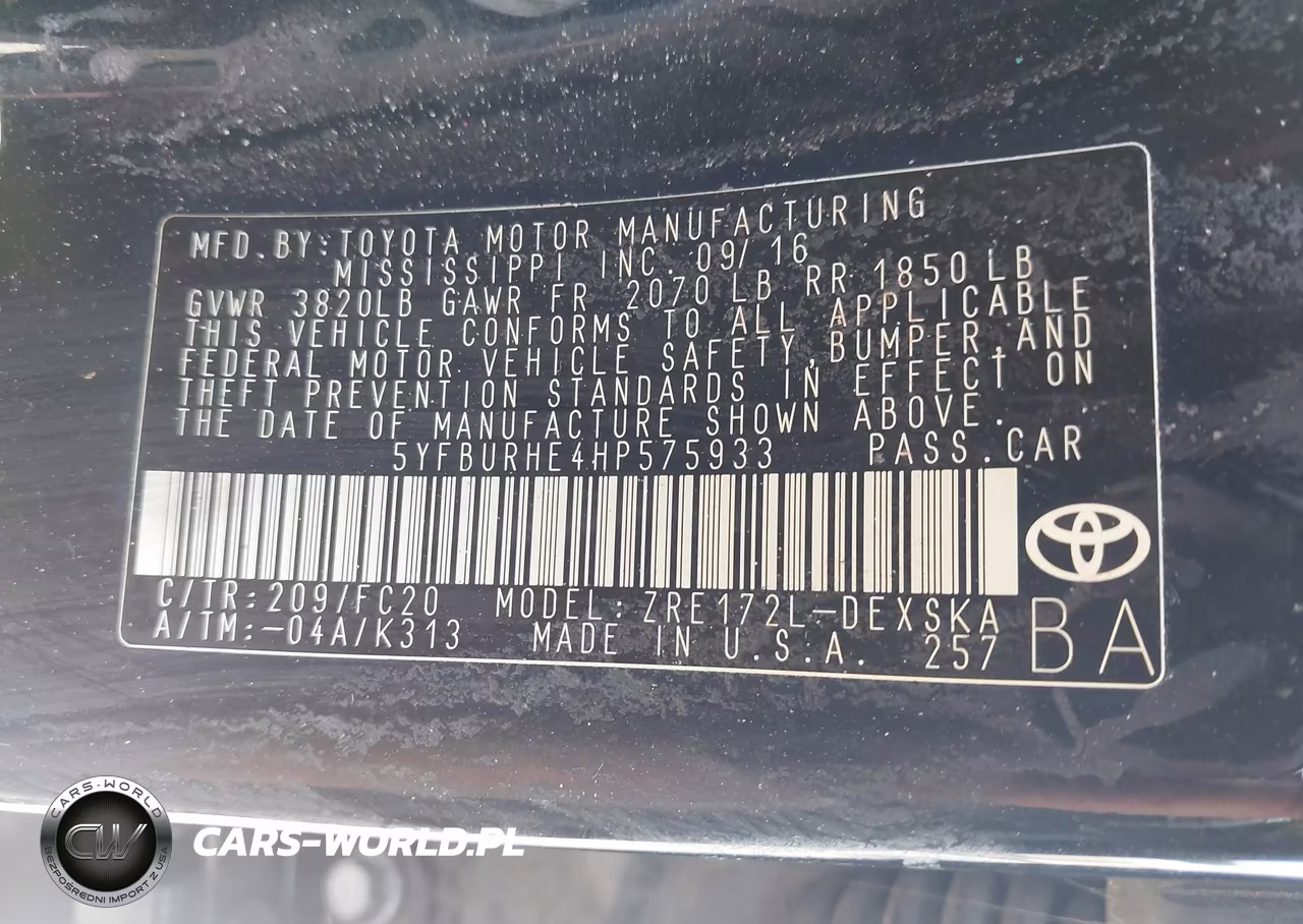 2017 Toyota Corolla Se VIN:5YFBURHE4HP575933 - 9