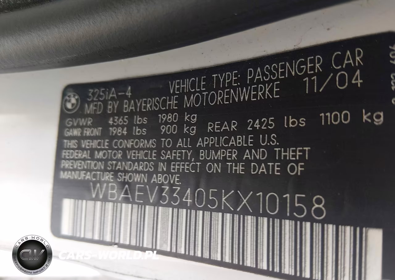 2005 BMW 325I VIN:WBAEV33405KX10158 - 9