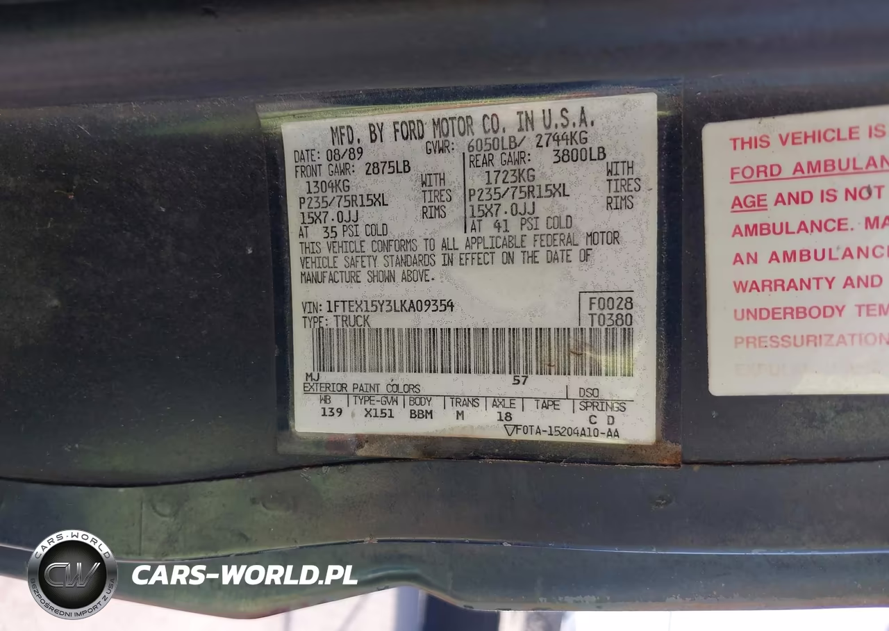 1990 Ford F150 VIN:1FTEX15Y3LKA09354 - 9