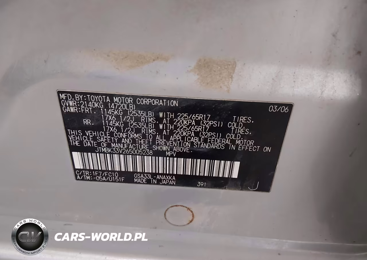 2006 Toyota Rav4 Base V6 VIN:JTMBK33V265005238 - 9