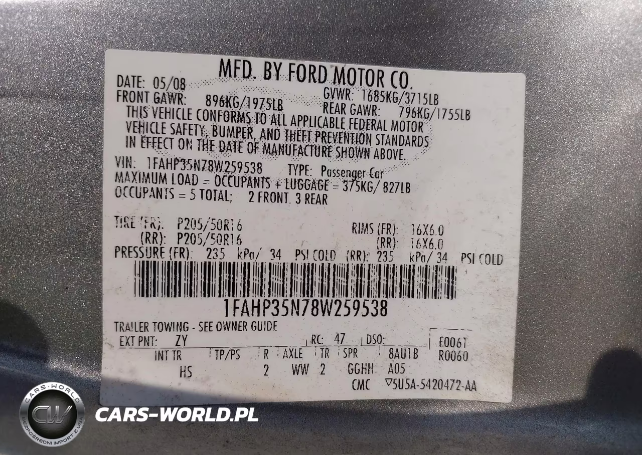 2008 Ford Focus Se-Ses VIN:1FAHP35N78W259538 - 9