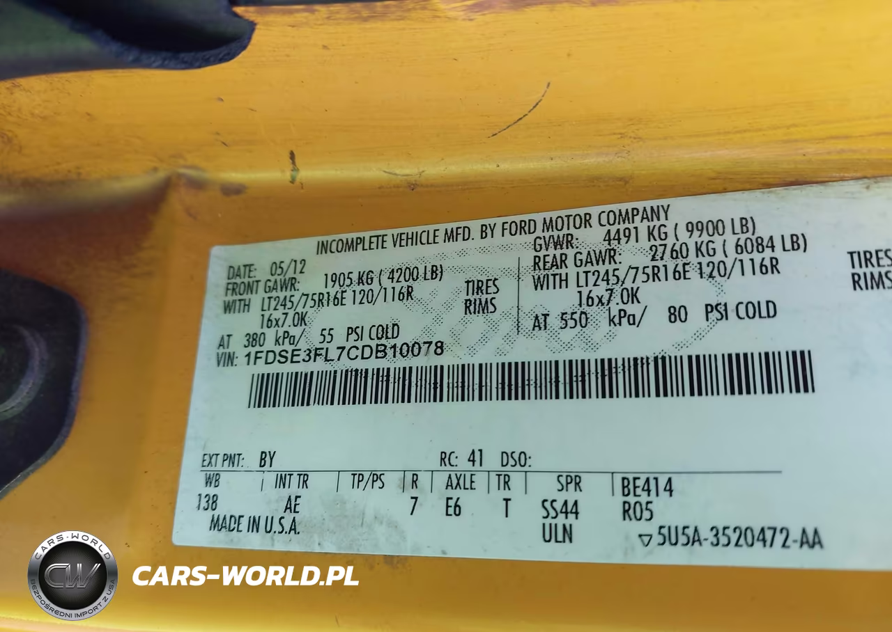 2012 Ford E-350 Cutaway VIN:1FDSE3FL7CDB10078 - 8