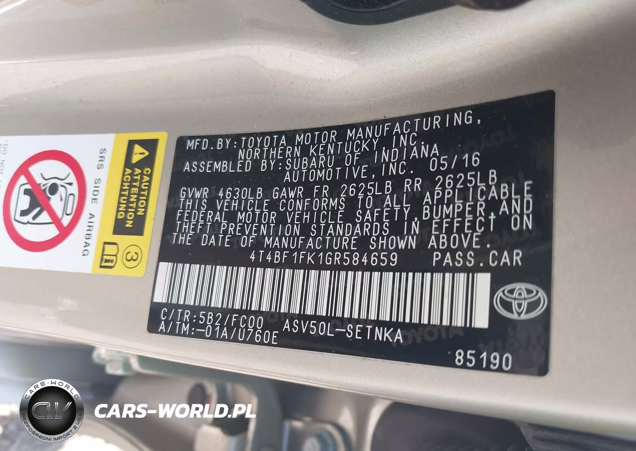 2016 Toyota Camry Le VIN:4T4BF1FK1GR584659 - 9