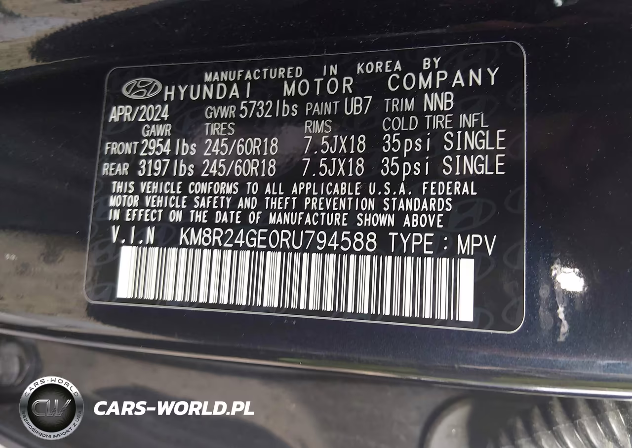 2024 Hyundai Palisade Sel VIN:KM8R24GE0RU794588 - 9