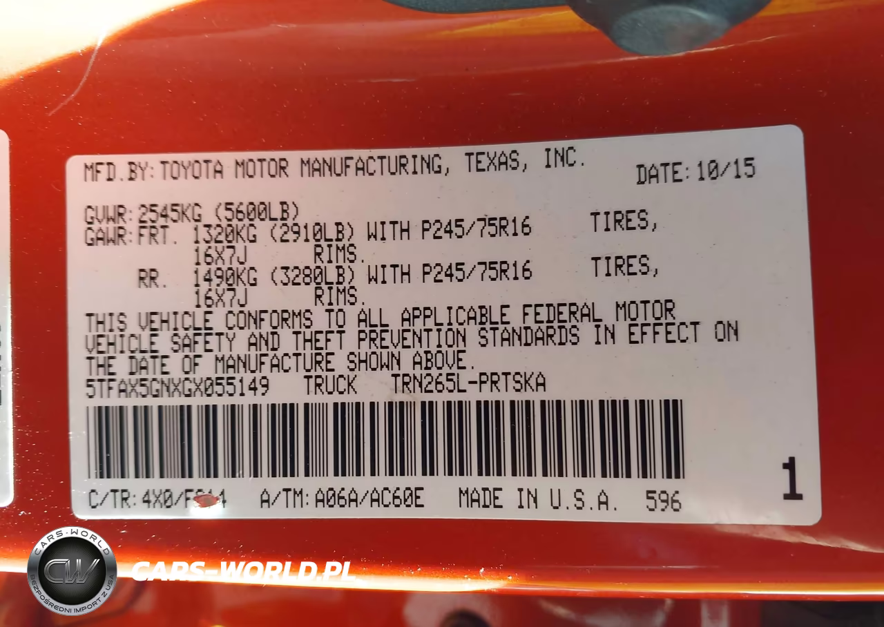 2016 Toyota Tacoma Sr5 VIN:5TFAX5GNXGX055149 - 9