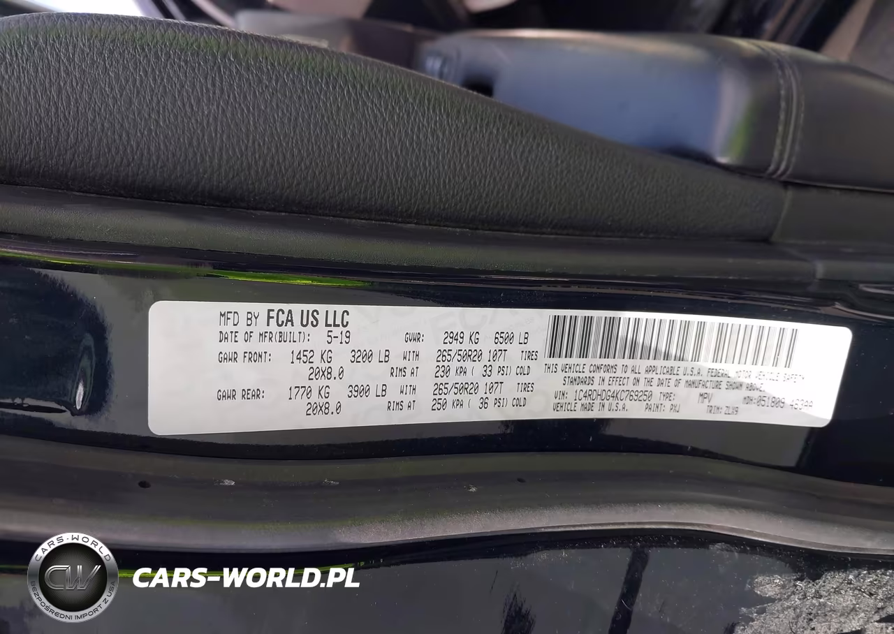 2019 Dodge Durango Gt Plus Rwd VIN:1C4RDHDG4KC769250 - 9