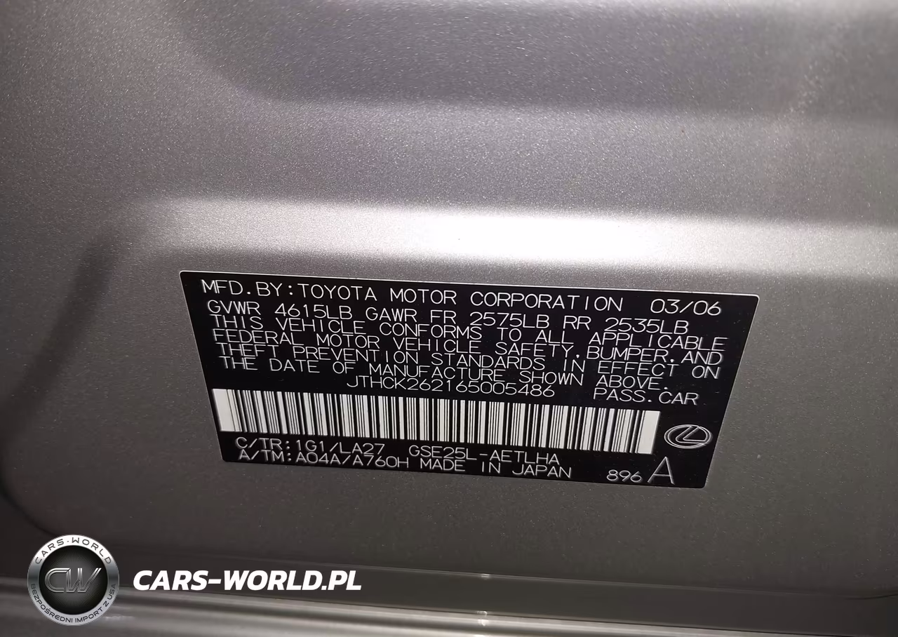 2006 Lexus Is 250 VIN:JTHCK262165005486 - 9