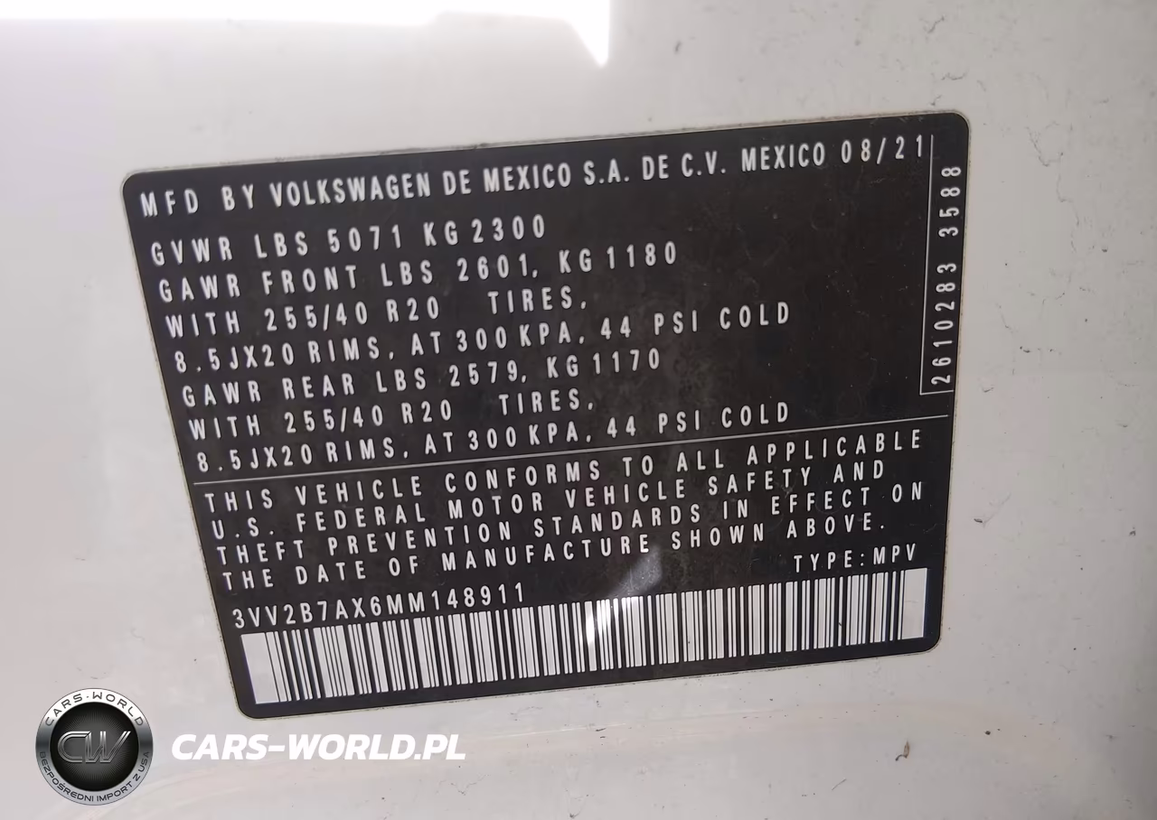 2021 Volkswagen Tiguan 2.0T Se-2.0T Se R-Line Black-2.0T Sel VIN:3VV2B7AX6MM148911 - 9