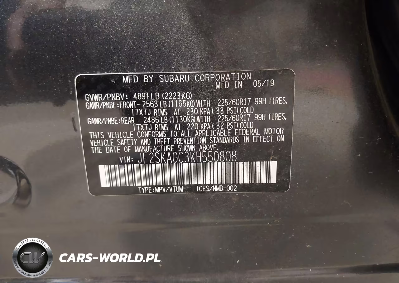 2019 Subaru Forester Premium VIN:JF2SKAGC3KH550808 - 9