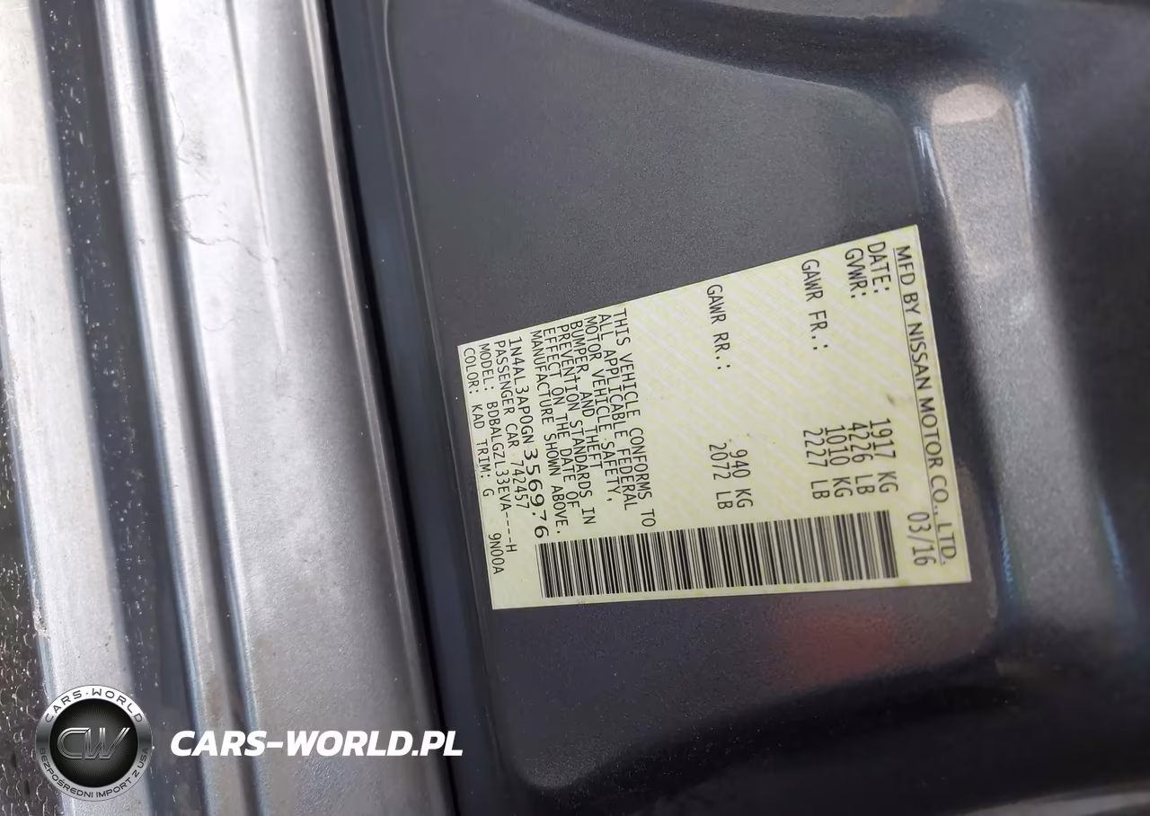 2016 Nissan Altima 2.5 S VIN:1N4AL3AP0GN356976 - 9