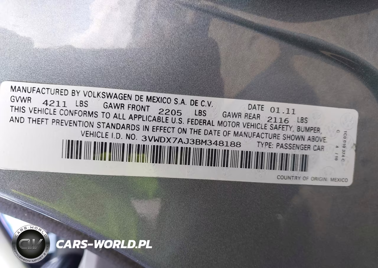 2011 Volkswagen Jetta 2.5L Se VIN:3VWDX7AJ3BM348188 - 9
