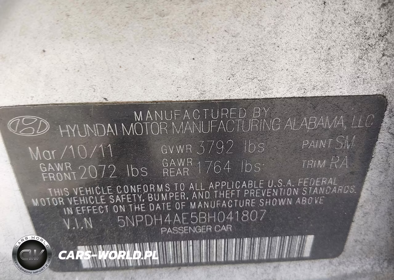 2011 Hyundai Elantra Gls VIN:5NPDH4AE5BH041807 - 9