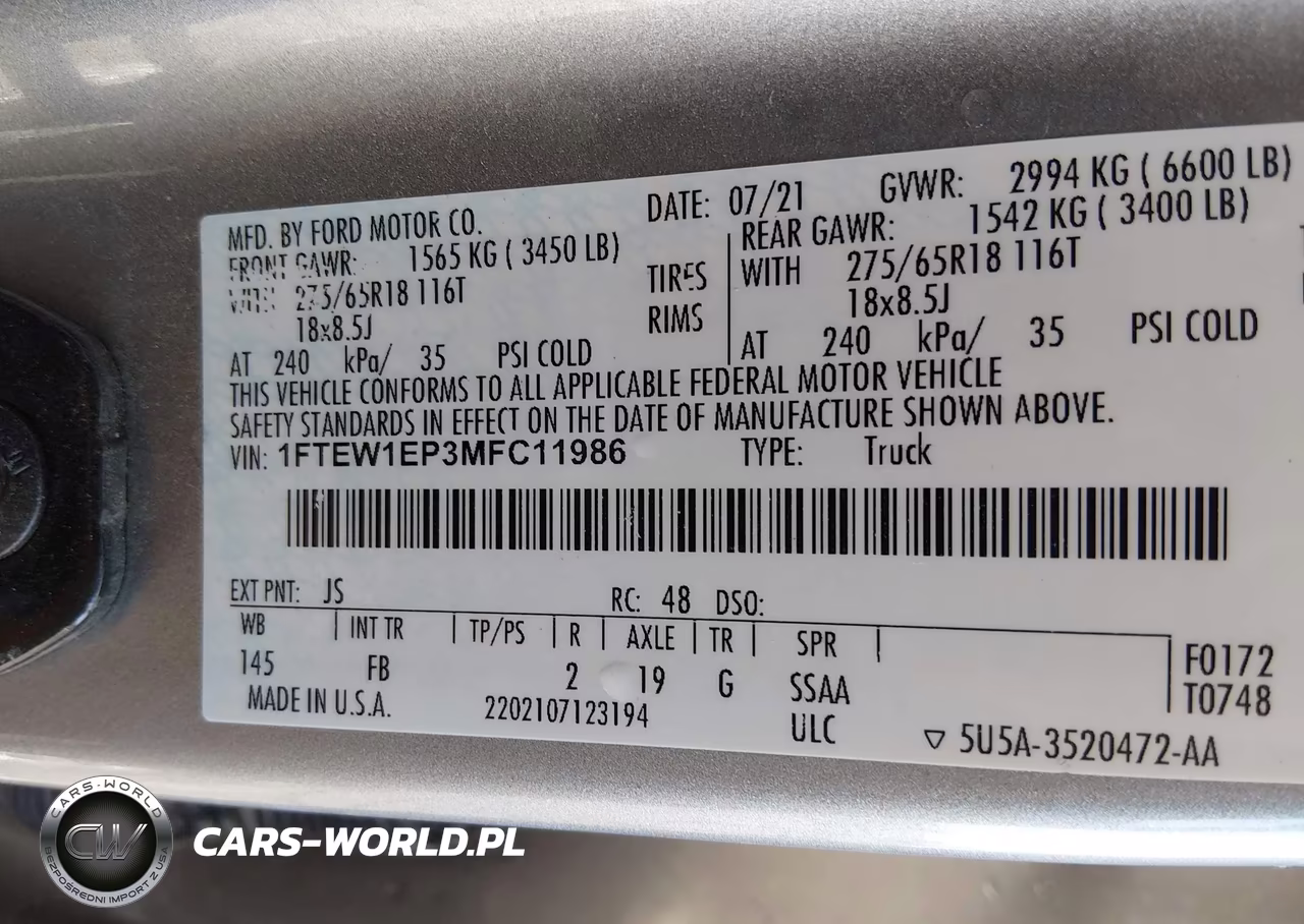 2021 Ford F-150 Xlt VIN:1FTEW1EP3MFC11986 - 9
