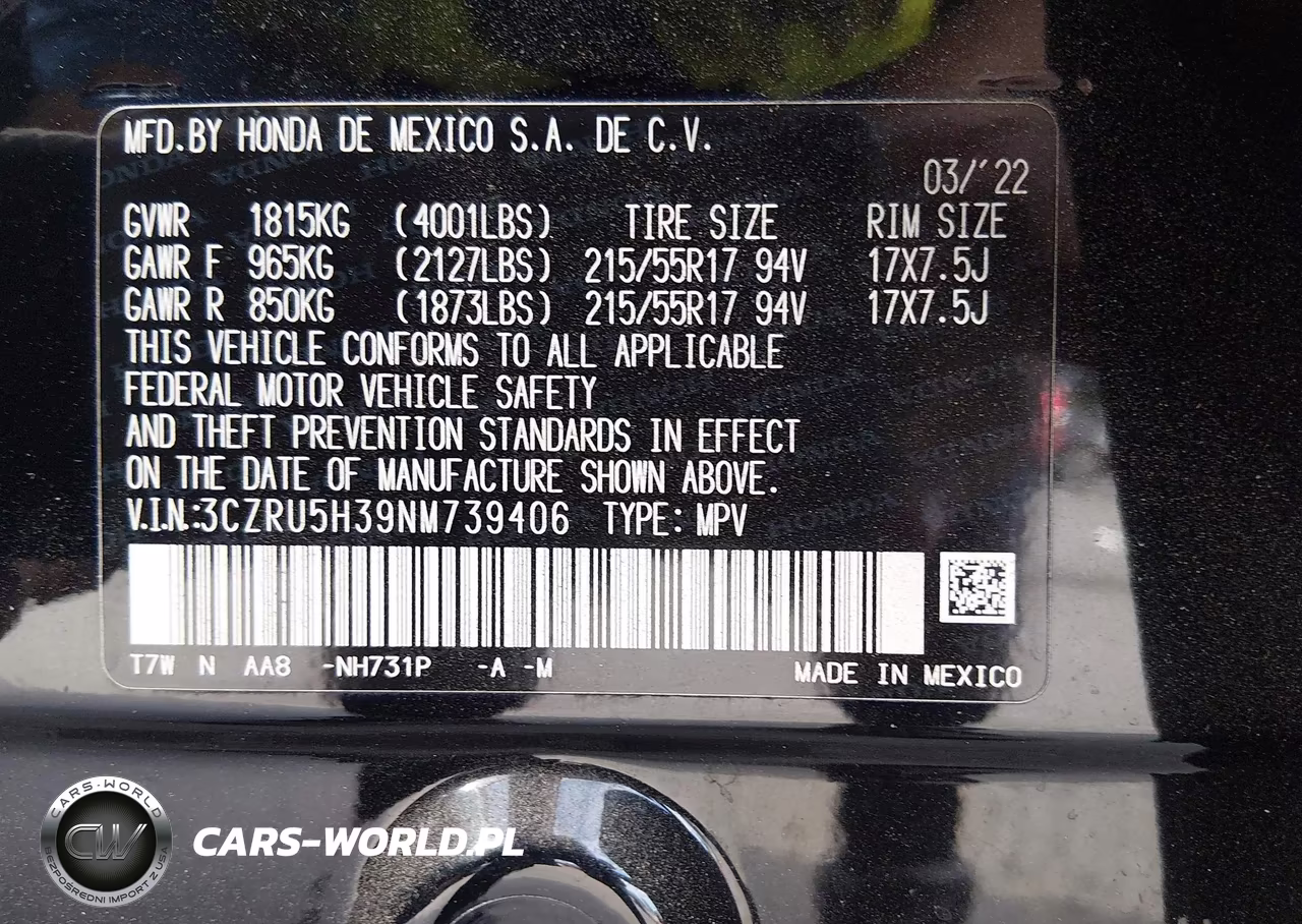 2022 Honda Hr-V 2Wd Lx VIN:3CZRU5H39NM739406 - 9