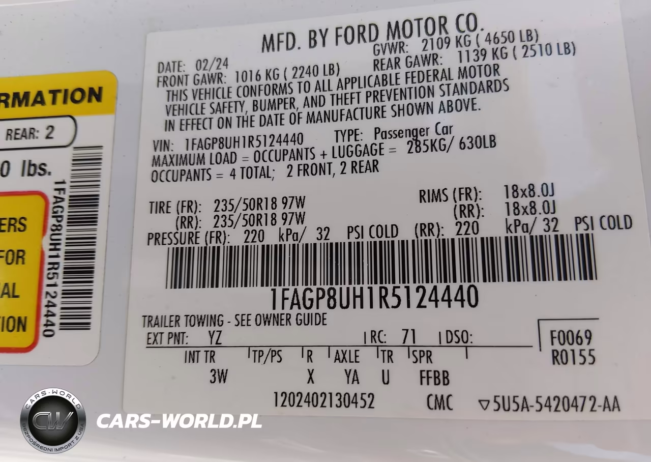 2024 Ford Mustang Ecoboost Premium VIN:1FAGP8UH1R5124440 - 9