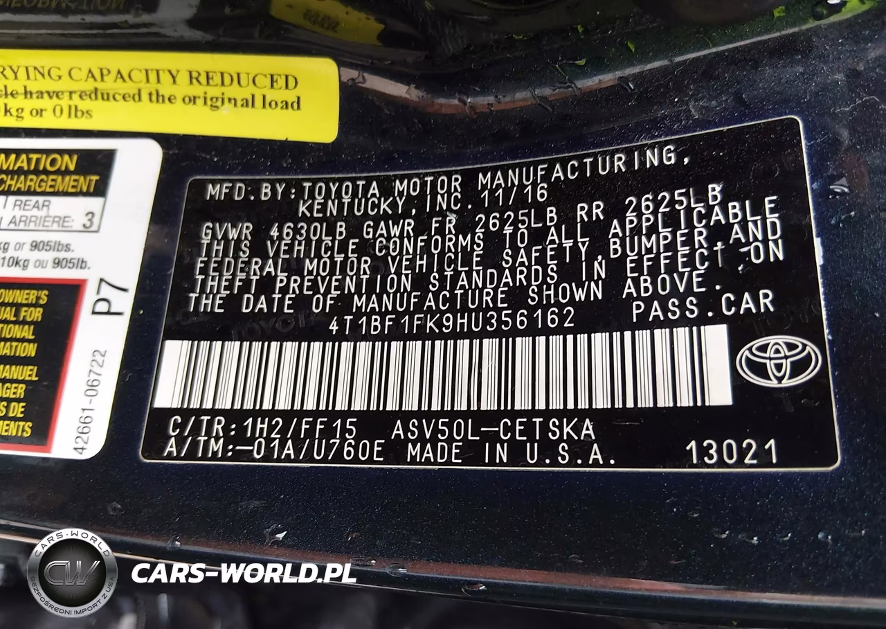 2017 Toyota Camry Se VIN:4T1BF1FK9HU356162 - 9