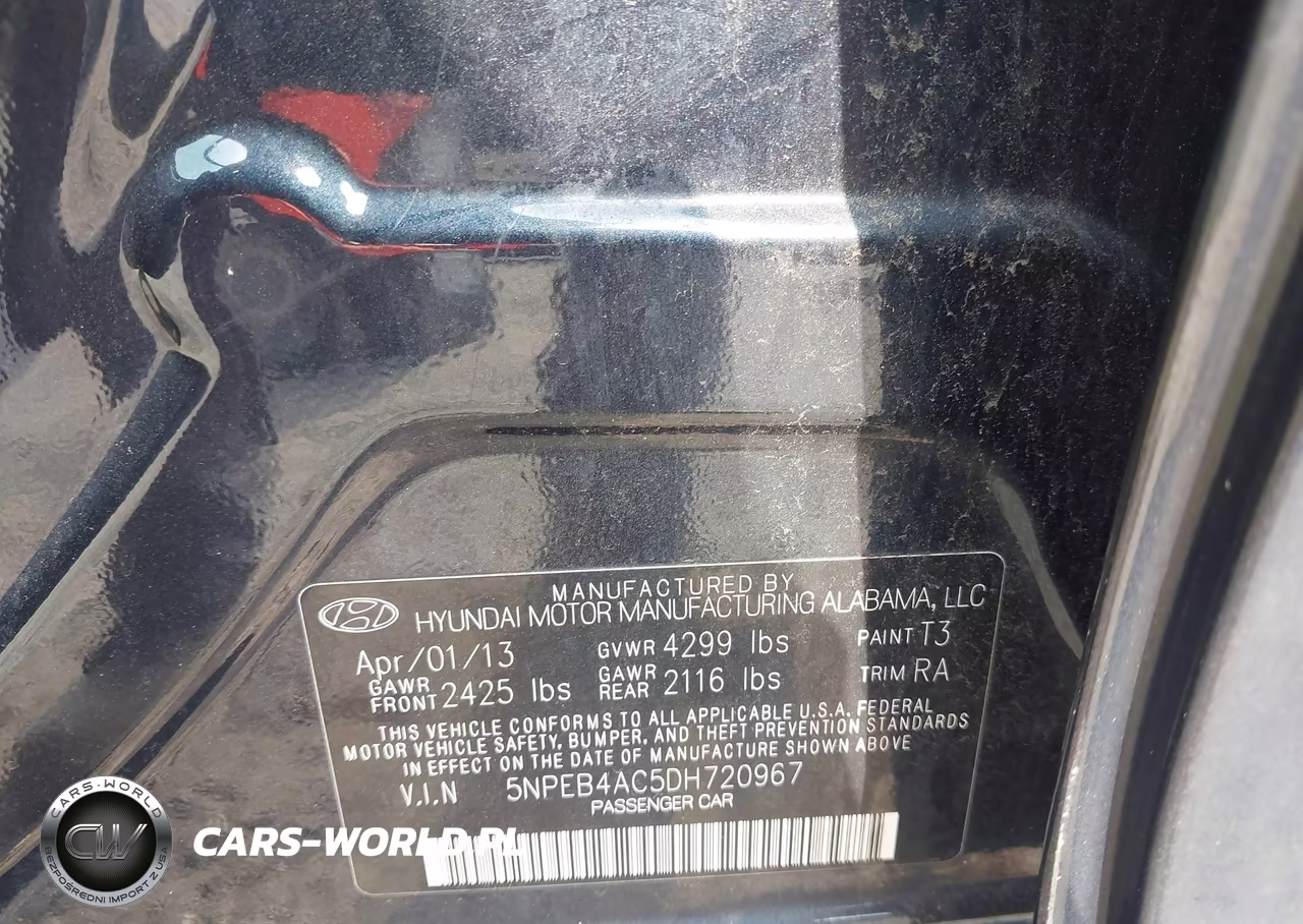 2013 Hyundai Sonata Gls VIN:5NPEB4AC5DH720967 - 9