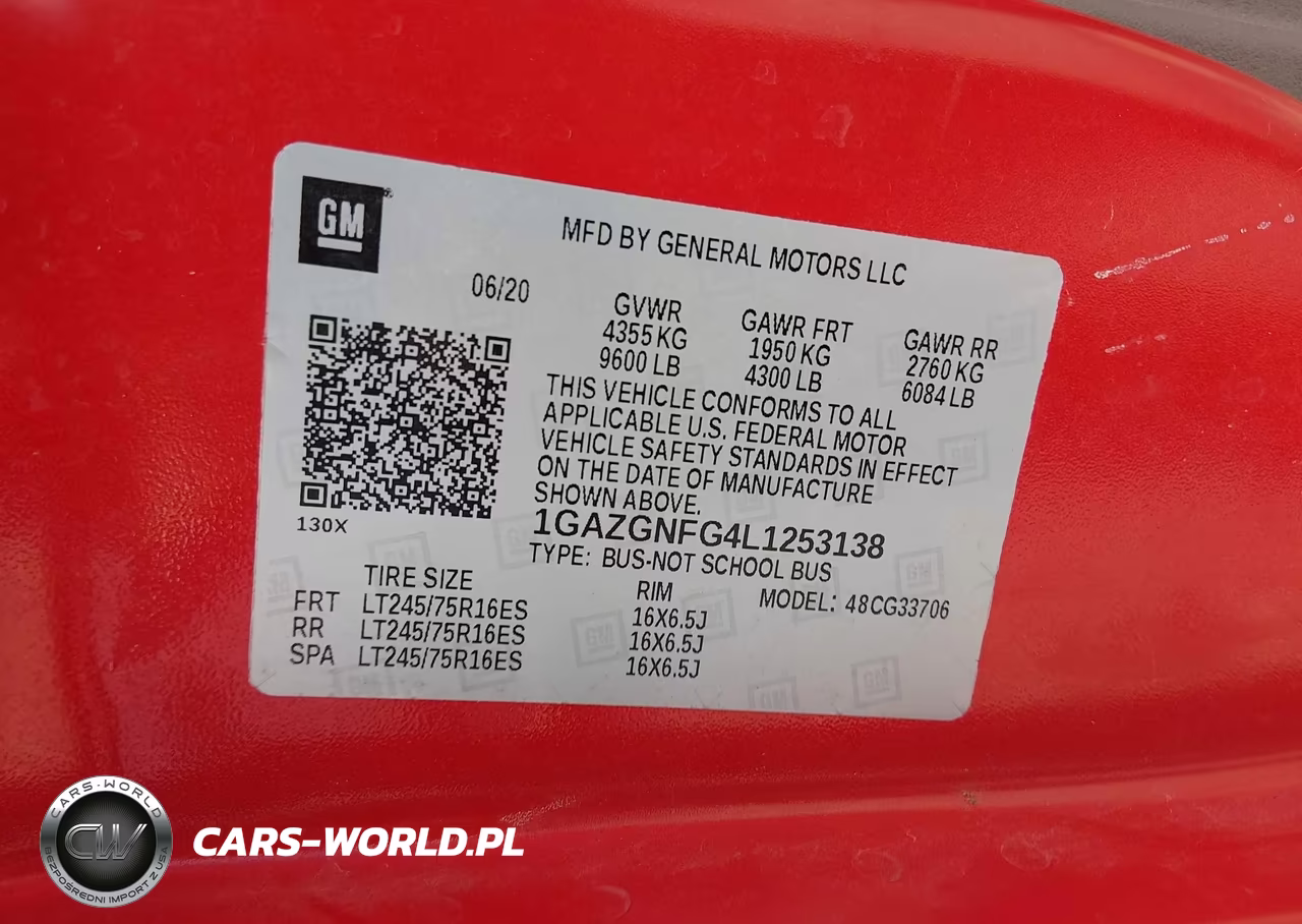 2020 Chevrolet Express Passenger Rwd 3500 Extended Wheelbase Ls VIN:1GAZGNFG4L1253138 - 9