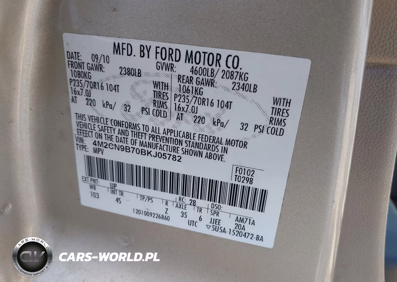 2011 Mercury Mariner VIN:4M2CN9B70BKJ05782 - 9