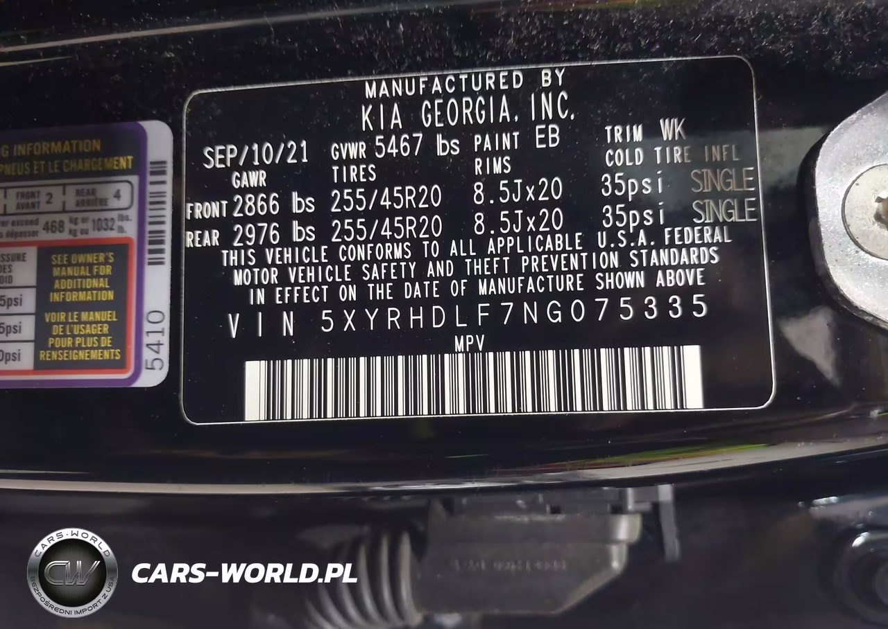 2022 Kia Sorento X-Line Ex VIN:5XYRHDLF7NG075335 - 9