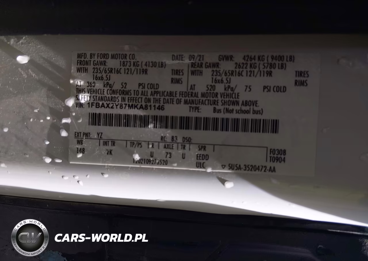 2021 Ford Transit-350 Passenger Van Xl VIN:1FBAX2Y87MKA81146 - 9