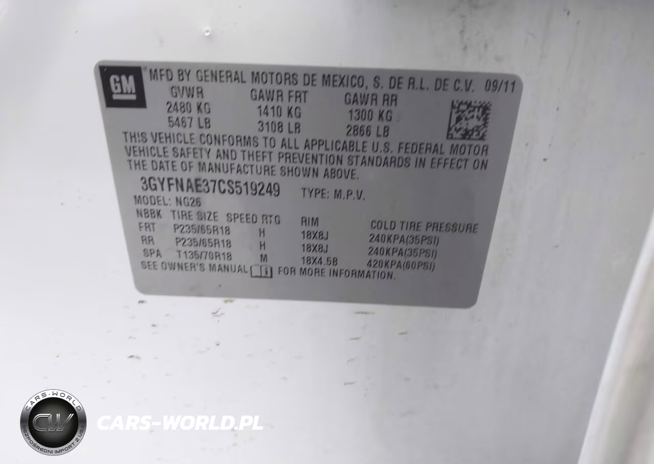 2012 Cadillac Srx Luxury Collection VIN:3GYFNAE37CS519249 - 9