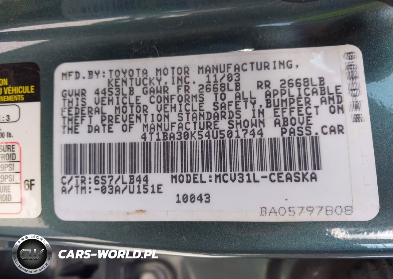 2004 Toyota Camry Se V6 VIN:4T1BA30K54U501744 - 9