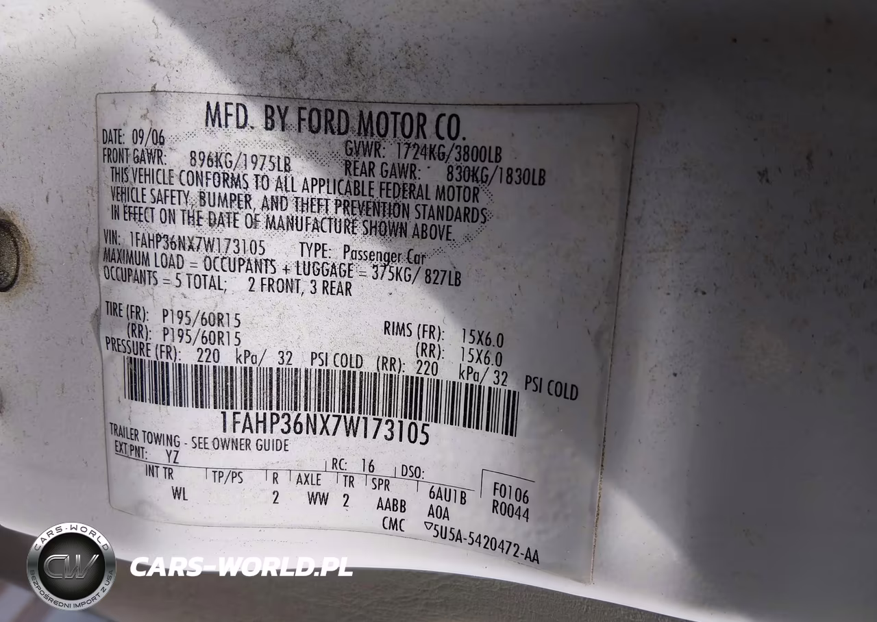 2007 Ford Focus Se-Ses VIN:1FAHP36NX7W173105 - 9
