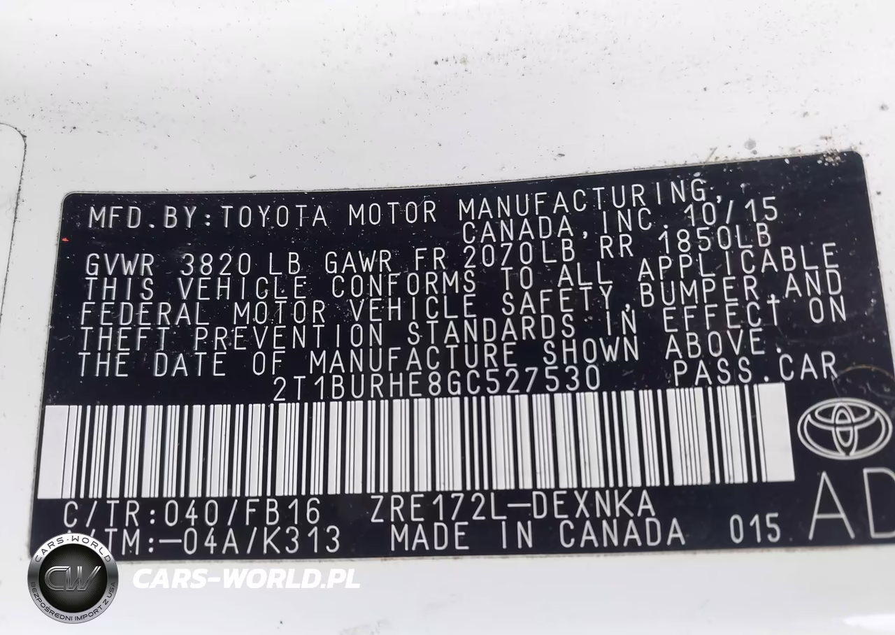2016 Toyota Corolla Le VIN:2T1BURHE8GC527530 - 9
