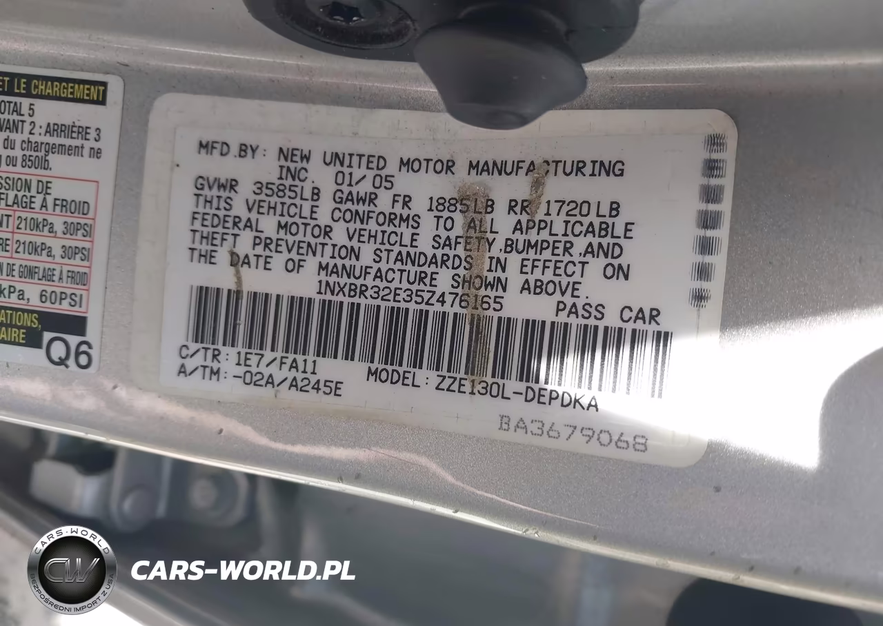 2005 Toyota Corolla Ce VIN:1NXBR32E35Z476165 - 9