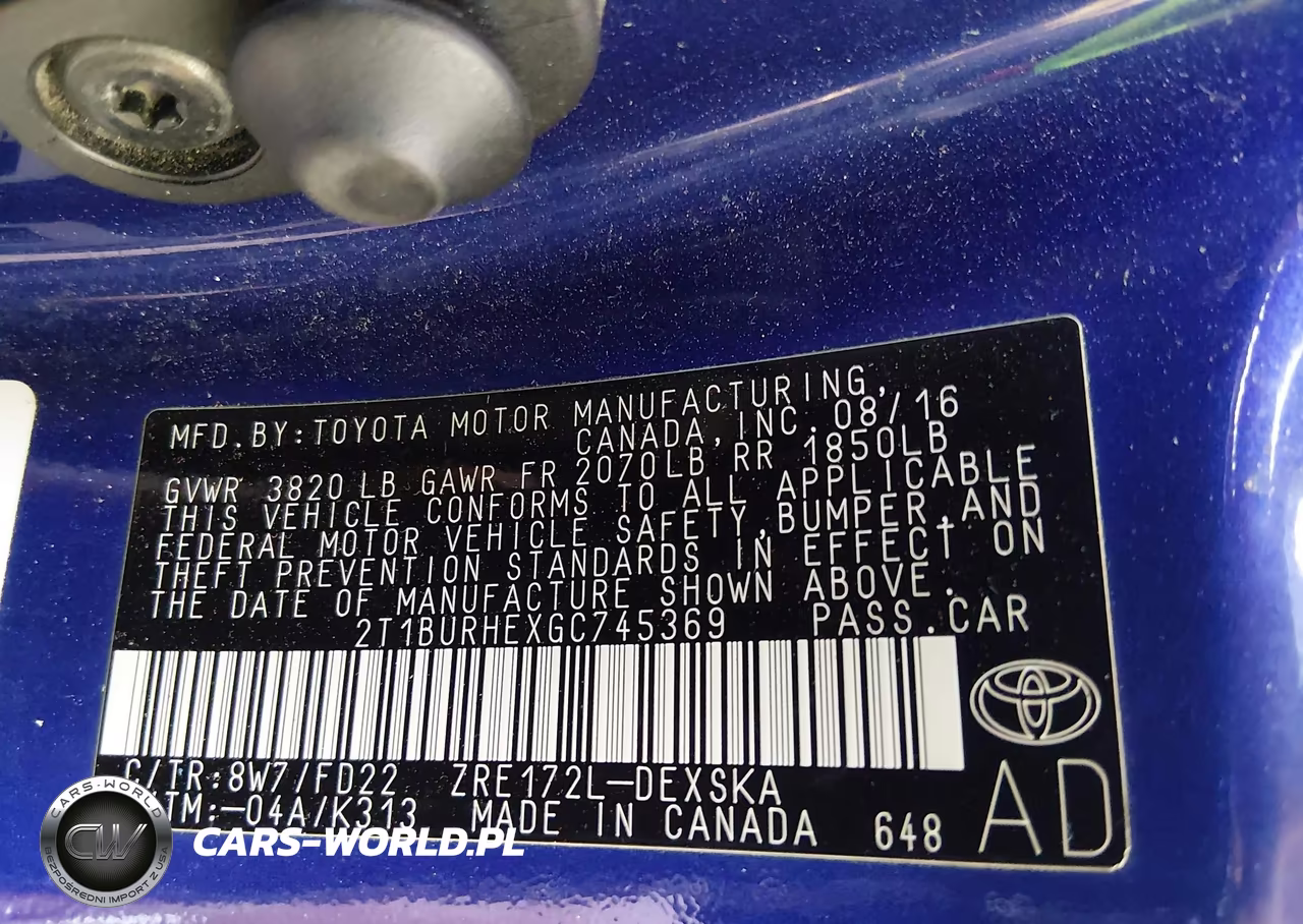 2016 Toyota Corolla S Plus VIN:2T1BURHEXGC745369 - 9