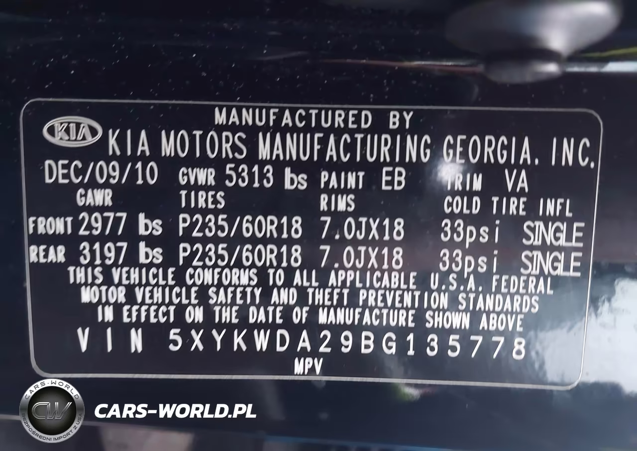 2011 Kia Sorento Sx V6 VIN:5XYKWDA29BG135778 - 9
