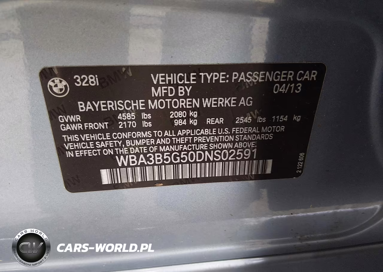 2013 BMW 328I xDrive VIN:WBA3B5G50DNS02591 - 9