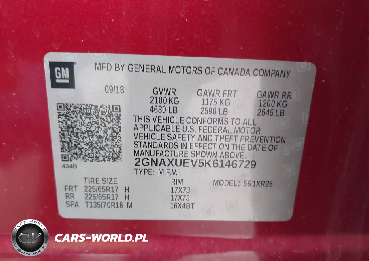 2019 Chevrolet Equinox Lt VIN:2GNAXUEV5K6146729 - 9